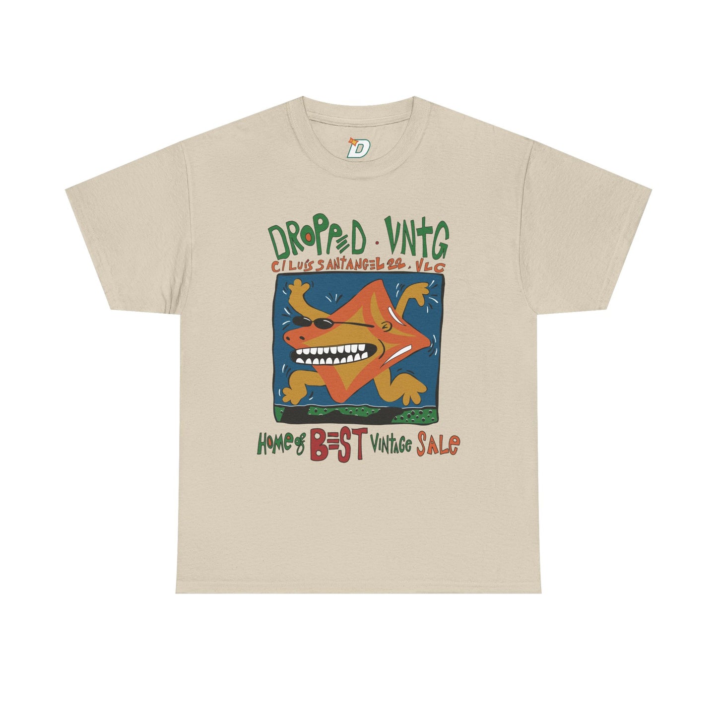 'Dropped Star' Tee - Valencia Retro Streetwear Comfy 90s Heavy Cotton T- shirt