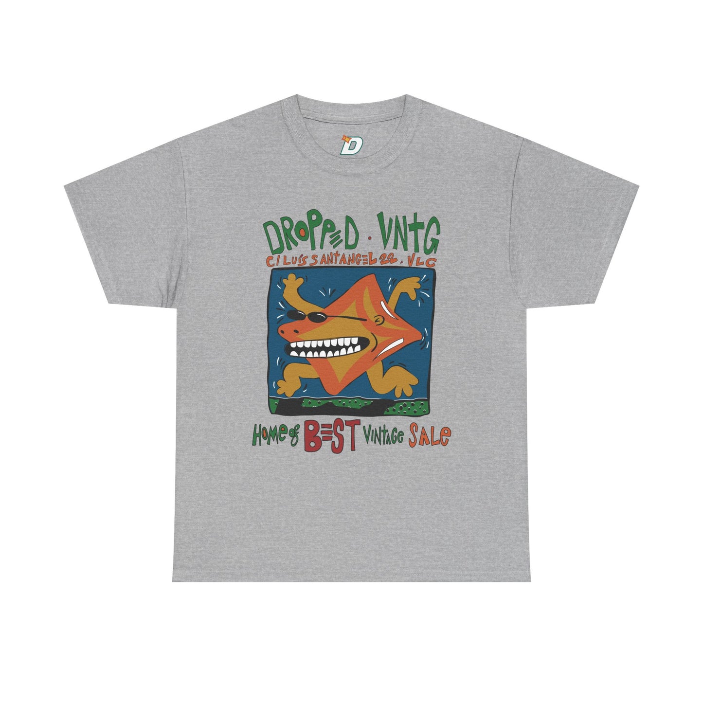 'Dropped Star' Tee - Valencia Retro Streetwear Comfy 90s Heavy Cotton T- shirt