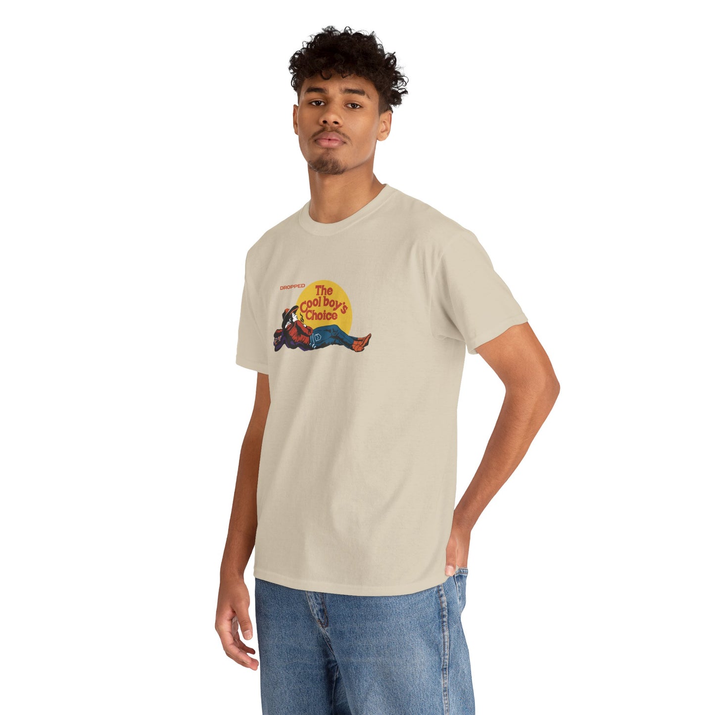 'Cool Boy's Choice' Tee - Dropped Retro Streetwear Comfy 90s Heavy Cotton T- shirt