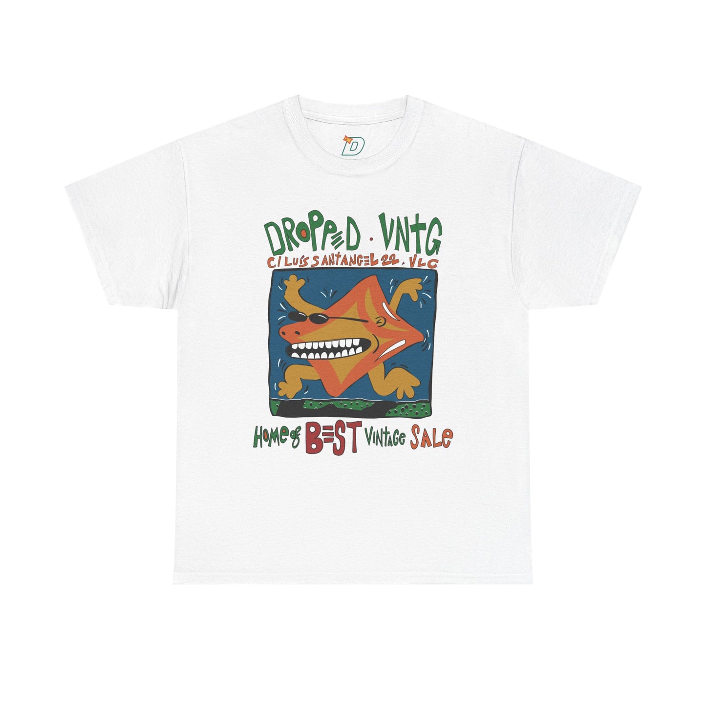 'Dropped Star' Tee - Valencia Retro Streetwear Comfy 90s Heavy Cotton T- shirt