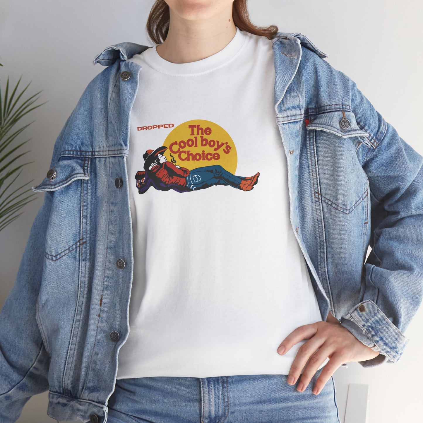 'Cool Boy's Choice' Tee - Dropped Retro Streetwear Comfy 90s Heavy Cotton T- shirt